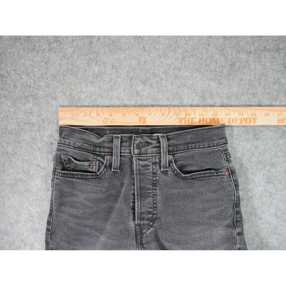 Levis Jeans Womens 27 Fits 25x24.5 Wedgie‎ Straight Denim Stretch Mid Rise Black - Picture 5 of 13